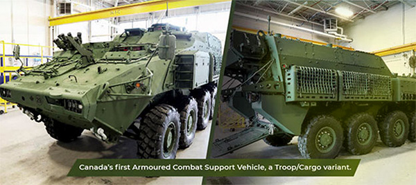 Canada's first Armoured Combat Support Vehicle, a Troop/Cargo variant.